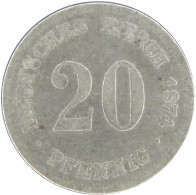 LaZooRo: Germany 20 Pfennig 1874 F VF - Silver - 20 Pfennig