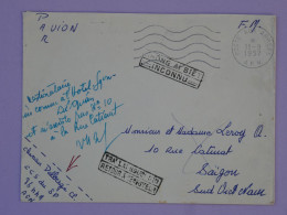 BR5  INDOCHINE BELLE  LETTRE AFN RR  1957 KON HAN BIET PAR AVION SAIGON RETOUR A L ENVOYEUR  +AFF. PLAISANT++ - Storia Postale