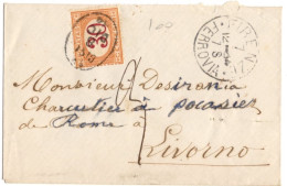 ITALIE YT TAXE N°8 SUR LETTRE PETIT FORMAT OBLITERE FLORENCE POUR LIVOURNE - Postage Due