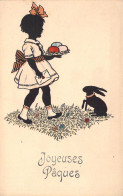 Pâques - Ombre D'une Petite Fille Se Rendant à Son Lapin - Illustration Non Signée - Carte Postale Ancienne - Pâques