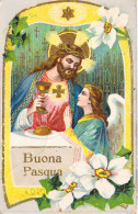 Pâques - Christ Et Fleurs - Illustration Non Signée - Carte Postale Ancienne - Pascua