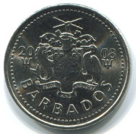 25 CENTS 2008 BARBADE BARBADOS Pièce #WW1160.F - Barbades