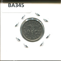 50 CENTIMES 1922 DUTCH Text BELGIQUE BELGIUM Pièce #BA345.F - 50 Cent