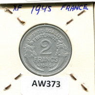 2 FRANCS 1945 FRANCE Pièce #AW373.F - 2 Francs