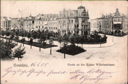 ! Breslau , Wroclaw, Oberschlesien, Kaiser Wilhelm Strasse, 1905, Alte Ansichtskarte - Polen