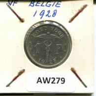 1 FRANC 1928 DUTCH Text BELGIUM Coin #AW279.U - 1 Franco
