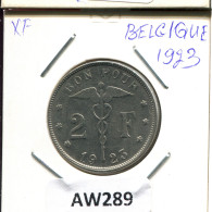 2 FRANCS 1923 FRENCH Text BELGIUM Coin #AW289.U - 2 Francs