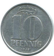 10 PFENNIG 1965 A DDR EAST GERMANY Coin #AE089.U - 10 Pfennig