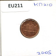 1 EURO CENT 2005 ITALY Coin #EU211.U - Italia