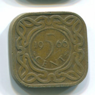 5 CENTS 1966 SURINAME Netherlands Nickel-Brass Colonial Coin #S12836.U - Surinam 1975 - ...