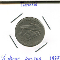 1/2 DINAR 1997 TUNISIA Coin #AP840.2.U - Tunisie