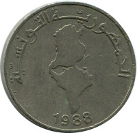 1 DINAR 1988 TÚNEZ TUNISIA Moneda #AH929.E - Tunisie