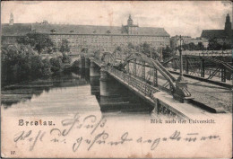 ! Breslau , Wroclaw, Oberschlesien, Brücke Mit Der Universität, 1905, Alte Ansichtskarte - Pologne