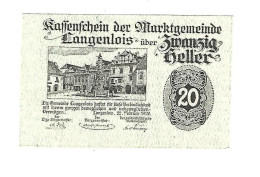 **notgeld   Austria  Langenlois 20 Heller  501/f24 Cat Val 2, 00 Euro - Autriche