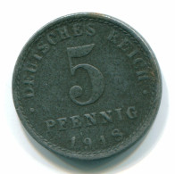 5 PFENNIG 1918 NOTGELD DEUTSCHLAND Münze GERMANY #DE10105.3.D - 5 Rentenpfennig & 5 Reichspfennig
