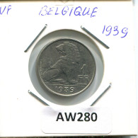 1 FRANC 1939 BELGIQUE-BELGIE BELGIEN BELGIUM Münze #AW280.D - 1 Frank