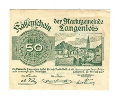 **notgeld   Austria  Langenlois 50 Heller  501/m42 Cat Val 3, 00 Euro - Autriche