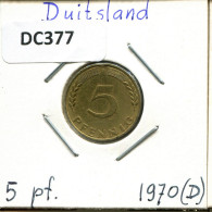 5 PFENNIG 1970 D BRD DEUTSCHLAND Münze GERMANY #DC377.D - 5 Pfennig