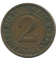 2 RENTENPFENNIG 1923 D DEUTSCHLAND Münze GERMANY #AE272.D - 2 Renten- & 2 Reichspfennig