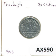 50 CENTIMES 1943 FRANKREICH FRANCE Französisch Münze #AX590.D - 50 Centimes