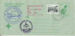 South Africa  Aerogramme Heli Flight "Krankentransport Von Polarstern To Cape Town 11.7.1986" (ML153B) - Polar Flights