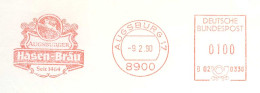 622  Lièvre, Bière: Ema D'Allemagne, 1990 -  Hare, Beer Meter Stamp From Augsburg, Germany Rabbit - Conejos