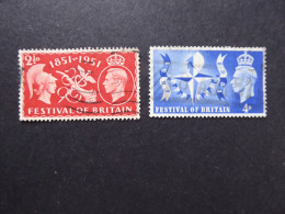 GREAT BRITAIN SG 513-14 FESTIVAL OF BRITAIN  2 SETS USED  Postmark May Be Different - ....-1951 Pre-Elizabeth II