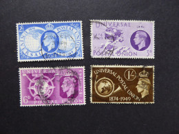 GREAT BRITAIN SG 499-502 UPU 75 YEARS USED - ....-1951 Pre Elizabeth II