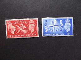 GREAT BRITAIN SG 513-14 FESTIVAL OF BRITAIN  MINT - ....-1951 Pre Elizabeth II