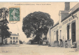 CPA 45 VILLENEUVE SUR CONIE PLACE ET RUE DE LA MAIRIE / EPICERIE / Cpa Rare - Andere & Zonder Classificatie