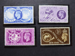 GREAT BRITAIN SG 499-502 UPU 75 YEARS MNH/MH - ....-1951 Vor Elizabeth II.