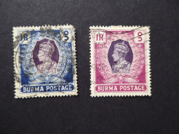 BURMA SG 29 RED & BLUE  KGVI Fine Used - Myanmar (Birmanie 1948-...)