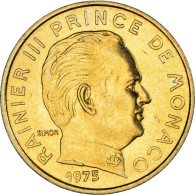 Monnaie, Monaco, Rainier III, 10 Centimes, 1975, SUP+, Bronze-Aluminium - 1960-2001 Nouveaux Francs