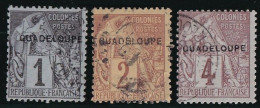 Guadeloupe N°14/16 - Oblitéré - TB - Oblitérés