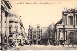 FRANCE - 21 - DIJON - Eglise Saint Michel Et Bourse Du Commerce - Edit L V  - Carte Postale Ancienne - Dijon