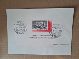 Lettre ANDORRE FDC 1982 EXPOSITION OFICIAL DE SEGELLS - Storia Postale