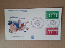 Lettre ANDORRE FDC 1984 EUROPA - Lettres & Documents