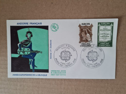 Lettre ANDORRE FDC 1985 ANNEE EUROPEENNE DE LA MUSIQUE - Storia Postale