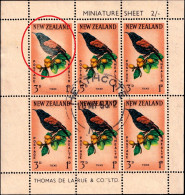 BIRDS- SADDLEBACK BIRD - HEALTH STAMPS- MINIATURE SHEET 1962- DRY PRINT- FINE USED - DRY PRINT- M4-62 - Spechten En Klimvogels