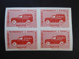 LABEL  GREAT BRITAIN  EMERGENCY POSTAL SERVICE, BOURNEMOUTH & DISTRICT BL4 IMPERF, MINT - Cinderella