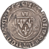 Monnaie, France, Charles VII, Blanc Au Briquet, 1436-1461, Dijon, TTB, Billon - 1422-1461 Charles VII The Victorious