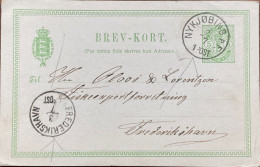 DENMARK 1890, STATIONERY CARD USED, NYKJUBING & FREDERIKSHAVN  2 DIFFERENT CITY CANCEL. - Lettres & Documents