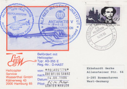 Germany Postcard  Heli Flight Polarstern Überflug Sanae 14.08.1986  (ML157B) - Polar Flights