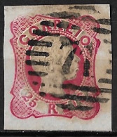 Portugal 1858 King Pedro V 25 Reis Rose Imperforated Michel 11 - Gebraucht