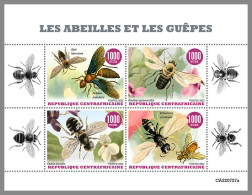 CENTRAL AFRICAN 2022 MNH Bees Wasps Bienen Wespen Abeilles Guepes M/S - OFFICIAL ISSUE - DHQ2316 - Abeilles