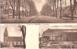 Gruß Aus POSTLIN Bei Karstädt Kolonialwaren Karl Bertram Dorfstraße Kirche Ungelaufen - Karstaedt