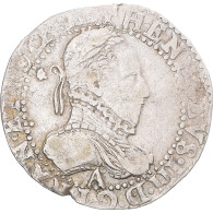 Monnaie, France, Henri III, 1/2 Franc Au Col Gaufré, 1587, Paris, TB+, Argent - 1574-1589 Enrique III