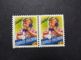 USA HEALTH CINDRELLA HELP CRIPPLED CHILDREN  PAIR  Mint - Vignettes De Fantaisie