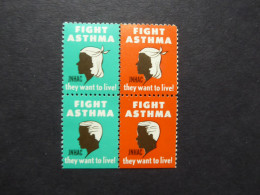 USA HEALTH CINDRELLA FIGHT ASTHMA, THEY WANT TO LIVE   BL4 Mint - Vignettes De Fantaisie