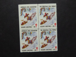 USA HEALTH CINDRELLA 1989 AMERICAN LUNG ASSOCIATION  On TB BL4 Mint - Vignettes De Fantaisie